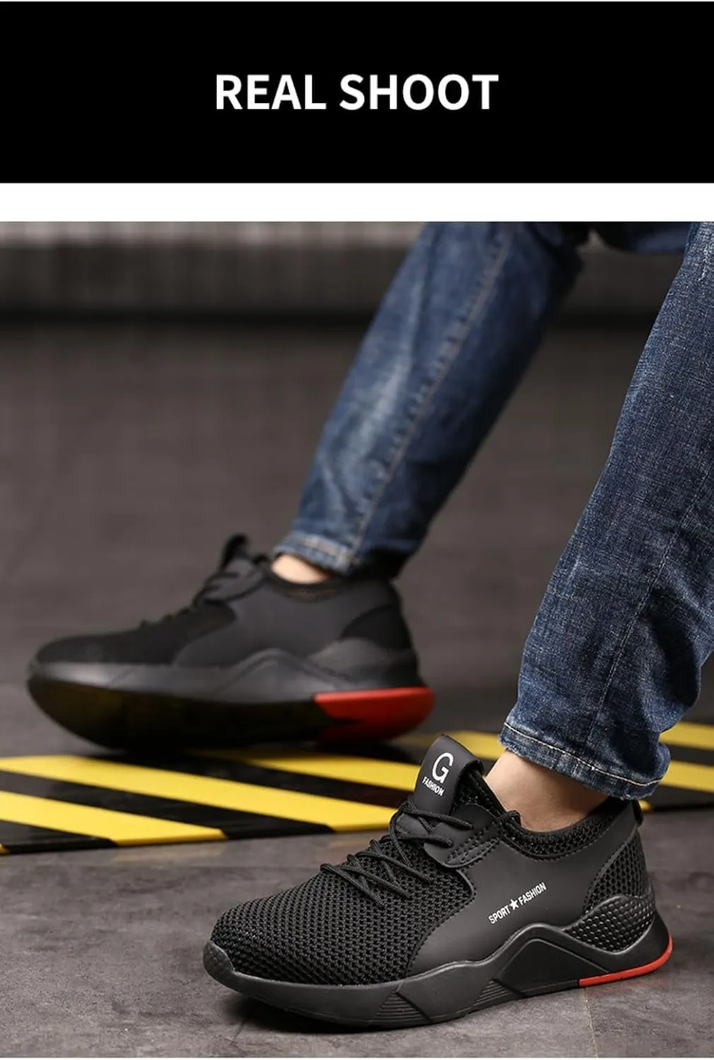 Steel Toe Shoes for Men Work Shoes Slip Resistant Composite Toe Shoes Safety Footwear for Women Breathable Fashionable