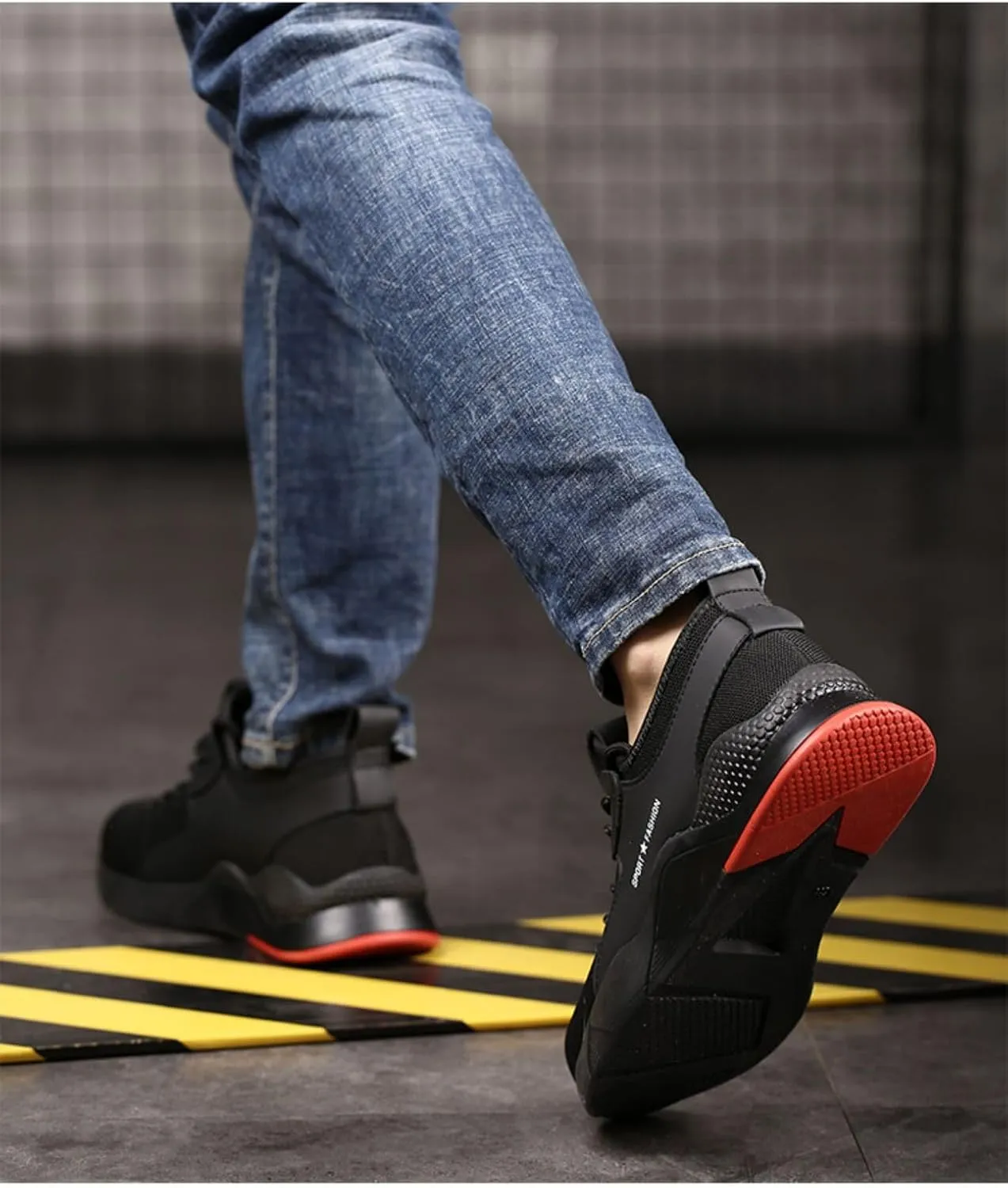 Steel Toe Shoes for Men Work Shoes Slip Resistant Composite Toe Shoes Safety Footwear for Women Breathable Fashionable