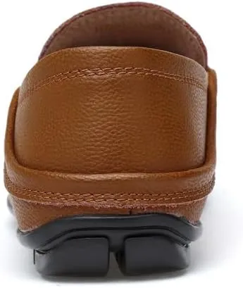Succttssful Men's Leather Flat Loafers for Driving - Fashion Boat Shoes Slip On Walking Boat Shoes Casual Shoes for Travelling