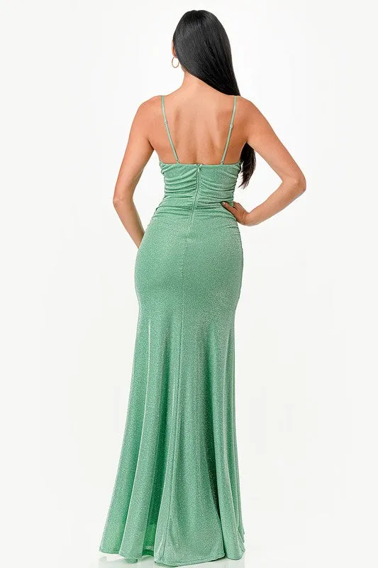 The “Celestial Glow” Glitter Gown