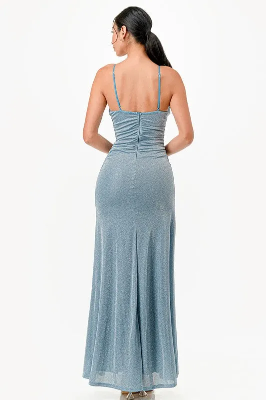 The “Celestial Glow” Glitter Gown