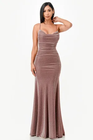 The “Celestial Glow” Glitter Gown