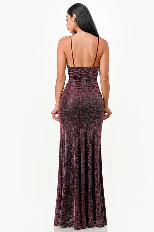 The “Celestial Glow” Glitter Gown