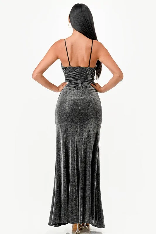 The “Celestial Glow” Glitter Gown