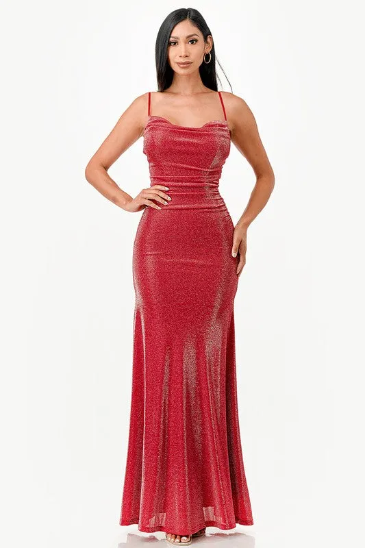 The “Celestial Glow” Glitter Gown
