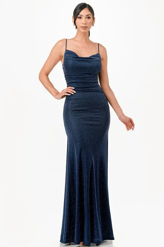 The “Celestial Glow” Glitter Gown