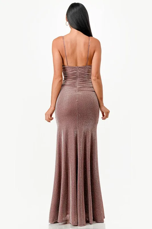 The “Celestial Glow” Glitter Gown