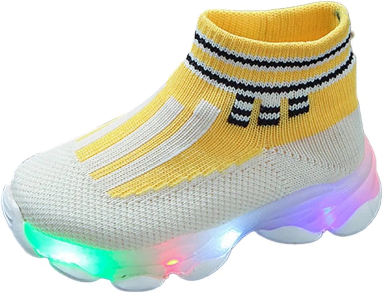 Trendy LED Light Up Sneakers for Kids Unisex Breathable Athletic Shoes Korean Fashion Sneakers for Boys and Infant Shoes