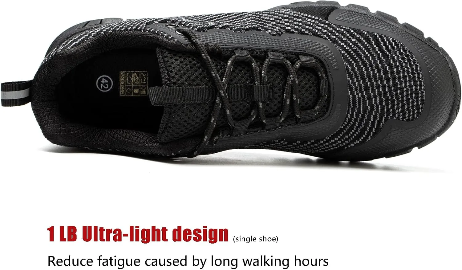 ulogu Waterproof Hiking Shoes for Men Women Comfy Lightweight Non-Slip All Day Walking Work Sneakers 6-Month Warranty