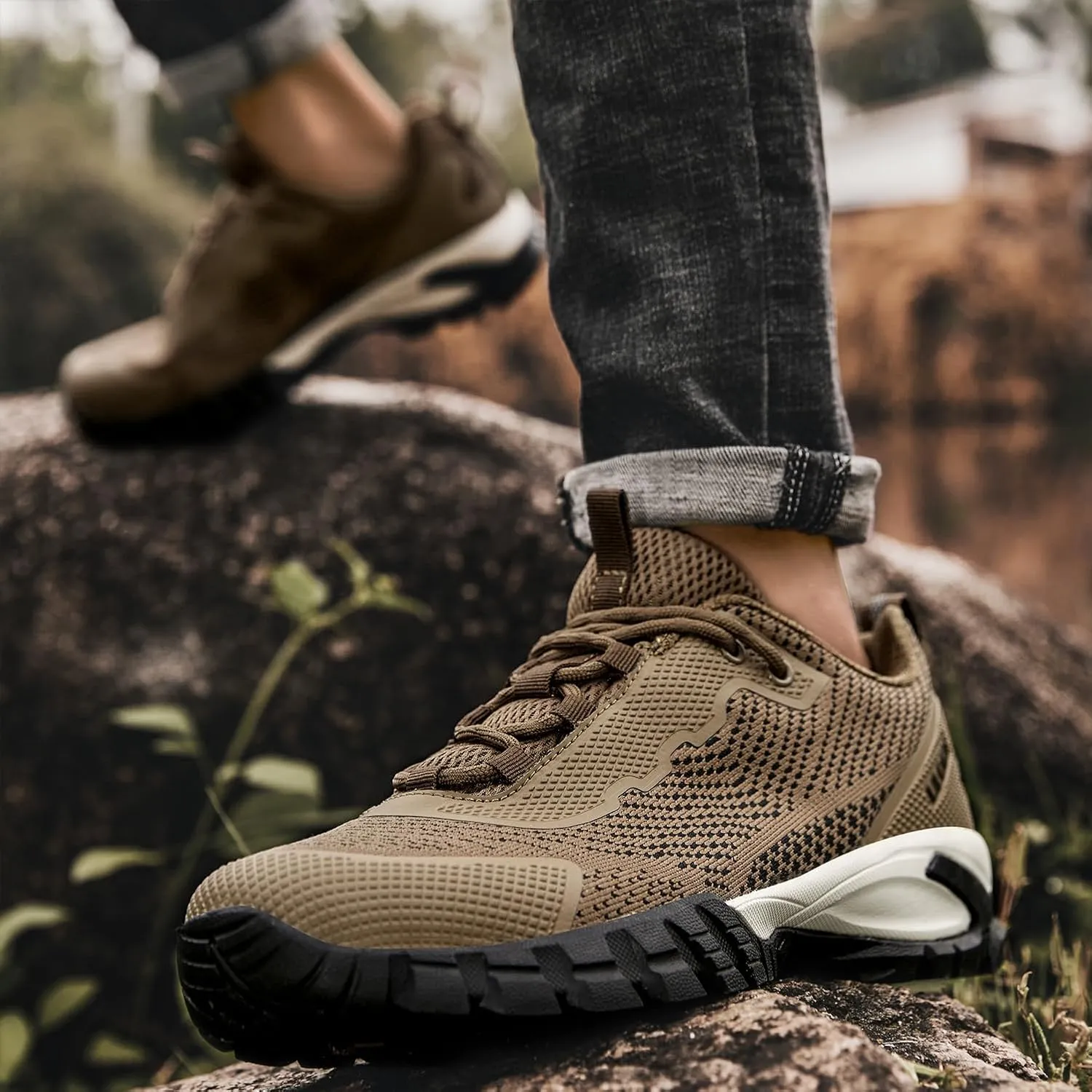 ulogu Waterproof Hiking Shoes for Men Women Comfy Lightweight Non-Slip All Day Walking Work Sneakers 6-Month Warranty