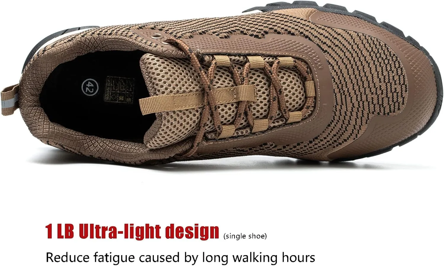ulogu Waterproof Hiking Shoes for Men Women Comfy Lightweight Non-Slip All Day Walking Work Sneakers 6-Month Warranty