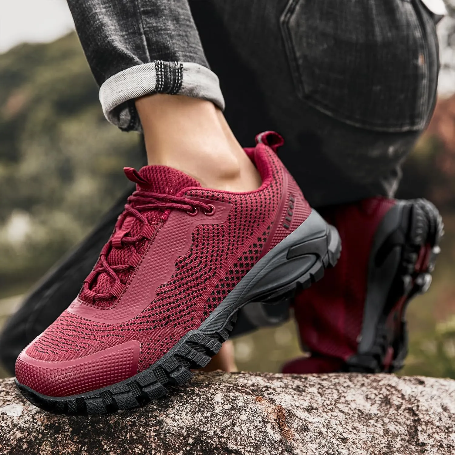 ulogu Waterproof Hiking Shoes for Men Women Comfy Lightweight Non-Slip All Day Walking Work Sneakers 6-Month Warranty