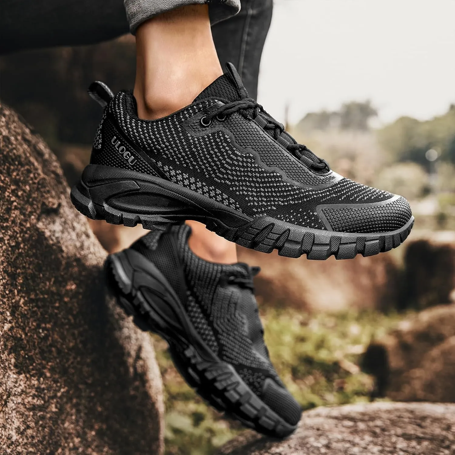 ulogu Waterproof Hiking Shoes for Men Women Comfy Lightweight Non-Slip All Day Walking Work Sneakers 6-Month Warranty
