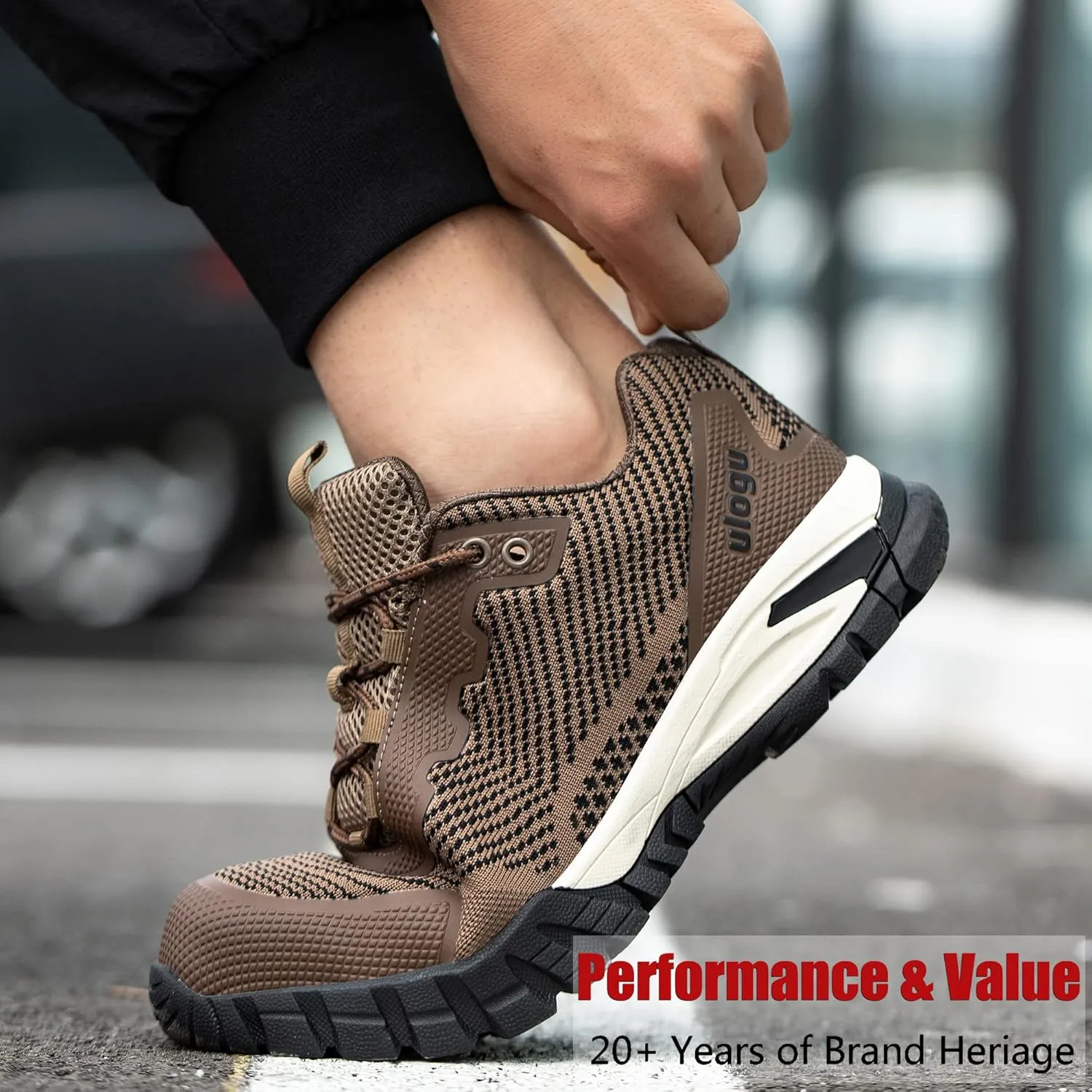 ulogu Waterproof Hiking Shoes for Men Women Comfy Lightweight Non-Slip All Day Walking Work Sneakers 6-Month Warranty