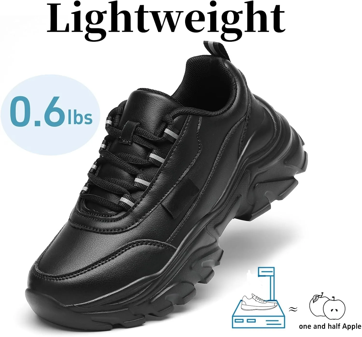 VZQ Chunky Sneakers for Women Fashion Platform Leather Walking Shoes Lightweight Comfortable Wedge Sports Sneakers