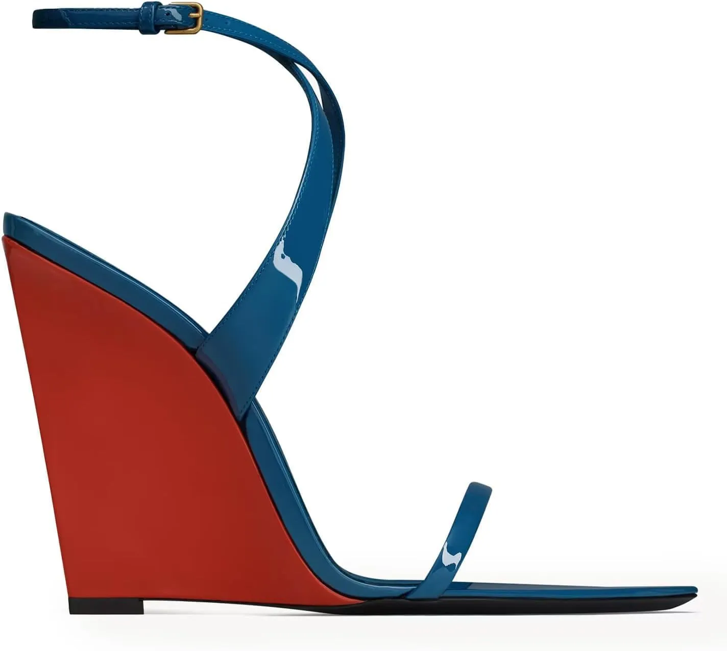 Wedge Sandals for Women Strappy Wedge Heels Pointed Open Toe Heeled Sandals Buckle Ankle Strap Heels Sexy Wedding Dress Shoes