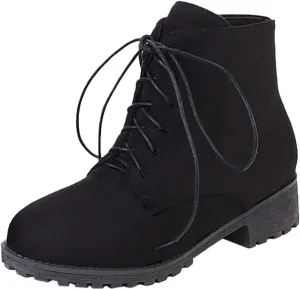 Women's Ankle Boots & Booties Comfortable Wide Width Booties Short Western Boots for Women Walking Shoes Women Fashion Round Toe Cut Out Chunky Stacked Heel Slip on