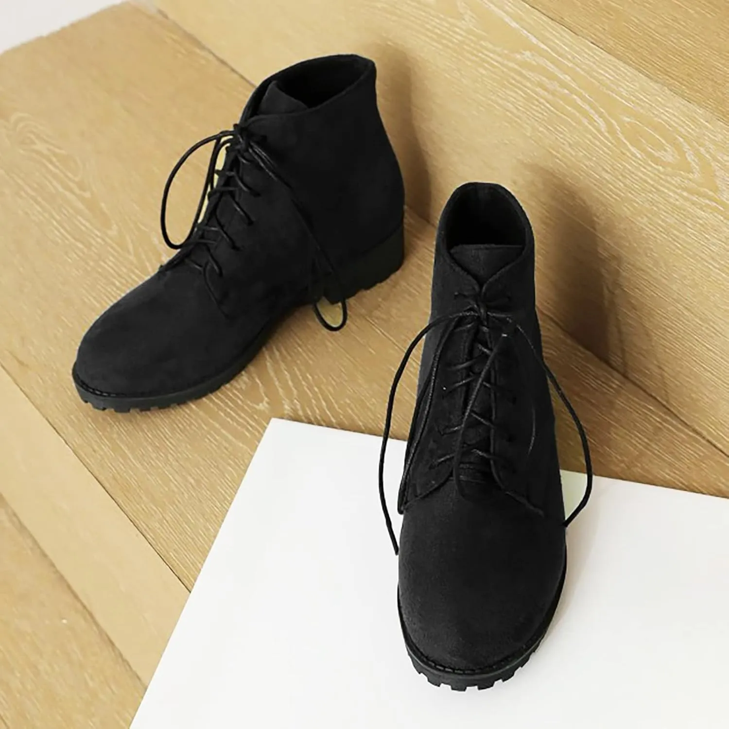 Women's Ankle Boots & Booties Comfortable Wide Width Booties Short Western Boots for Women Walking Shoes Women Fashion Round Toe Cut Out Chunky Stacked Heel Slip on