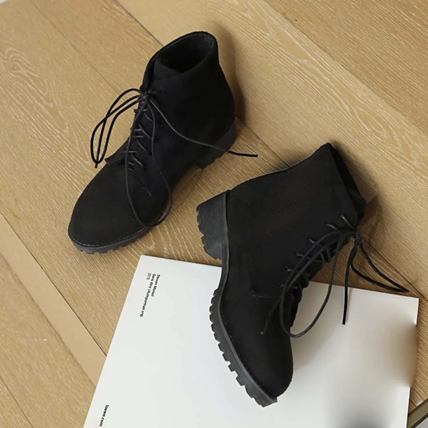 Women's Ankle Boots & Booties Comfortable Wide Width Booties Short Western Boots for Women Walking Shoes Women Fashion Round Toe Cut Out Chunky Stacked Heel Slip on