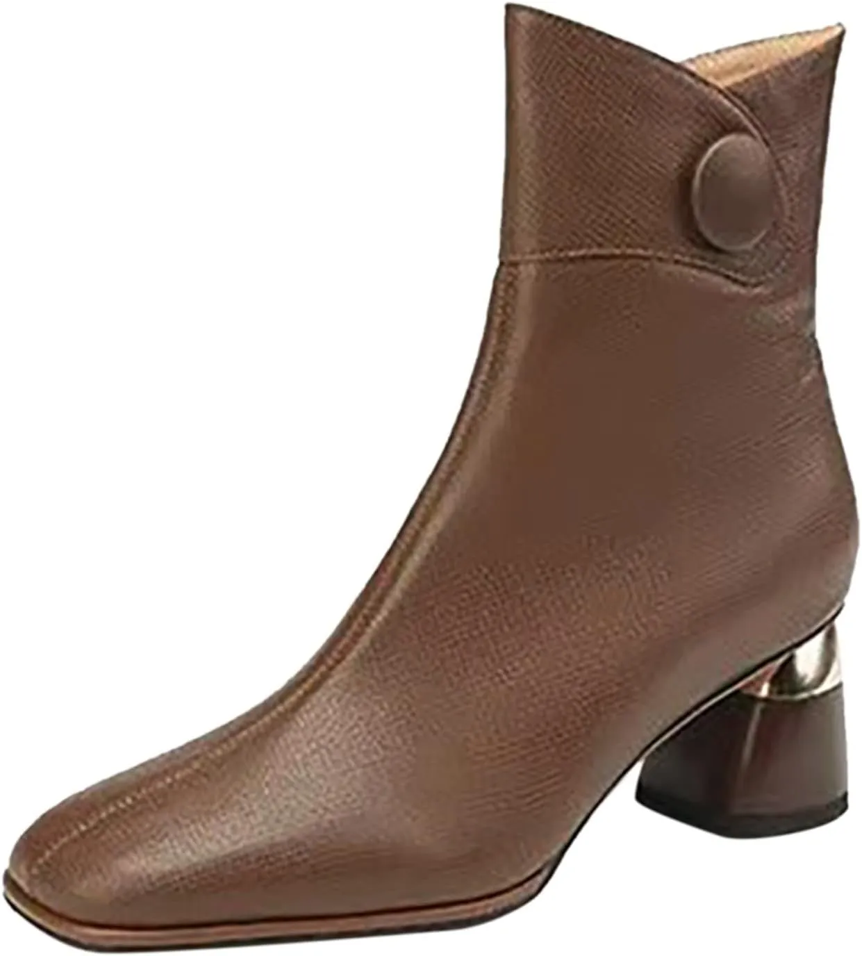 Womens Boots Ankle Heeled Booties for Women Boots for Women Cowgirl Ankle Bootie for Women Low Heel Non Slip Slip On Closed Pointed Toe Low Block Heel Zip Up