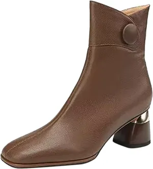 Womens Boots Ankle Heeled Booties for Women Boots for Women Cowgirl Ankle Bootie for Women Low Heel Non Slip Slip On Closed Pointed Toe Low Block Heel Zip Up