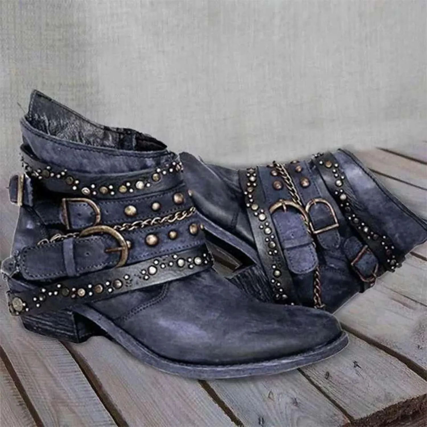 Women's Boots Ankle Womens Black Booties Low Heel Women's Casual Boots Hiking Boot Laces Men Closed Toe Indoor and Outdoor Lace-up Round Toe Comfortable Low Heel