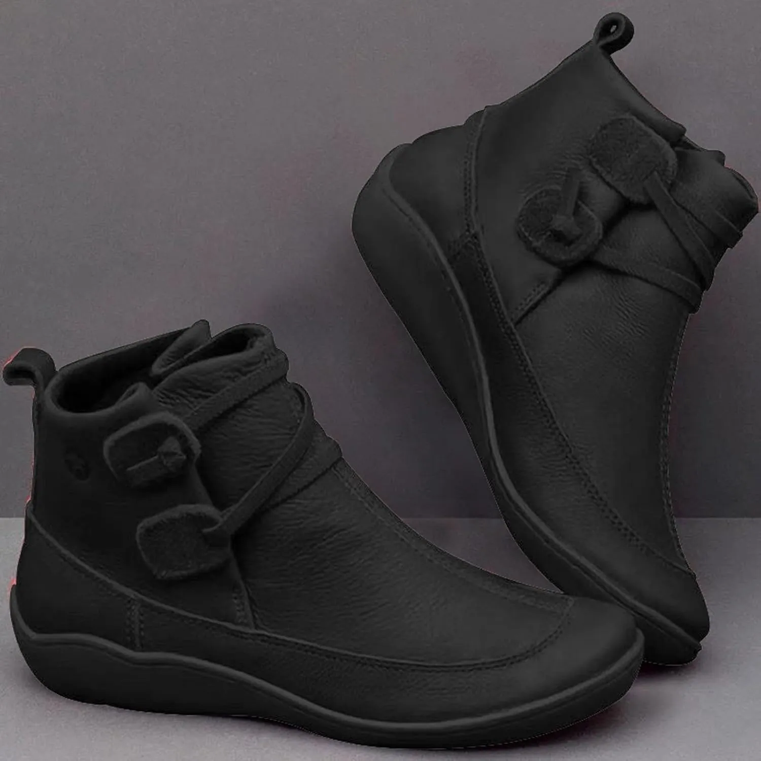 Women's Boots Ankle Womens Black Booties Low Heel Women's Casual Boots Hiking Boot Laces Men Closed Toe Indoor and Outdoor Lace-up Round Toe Comfortable Low Heel