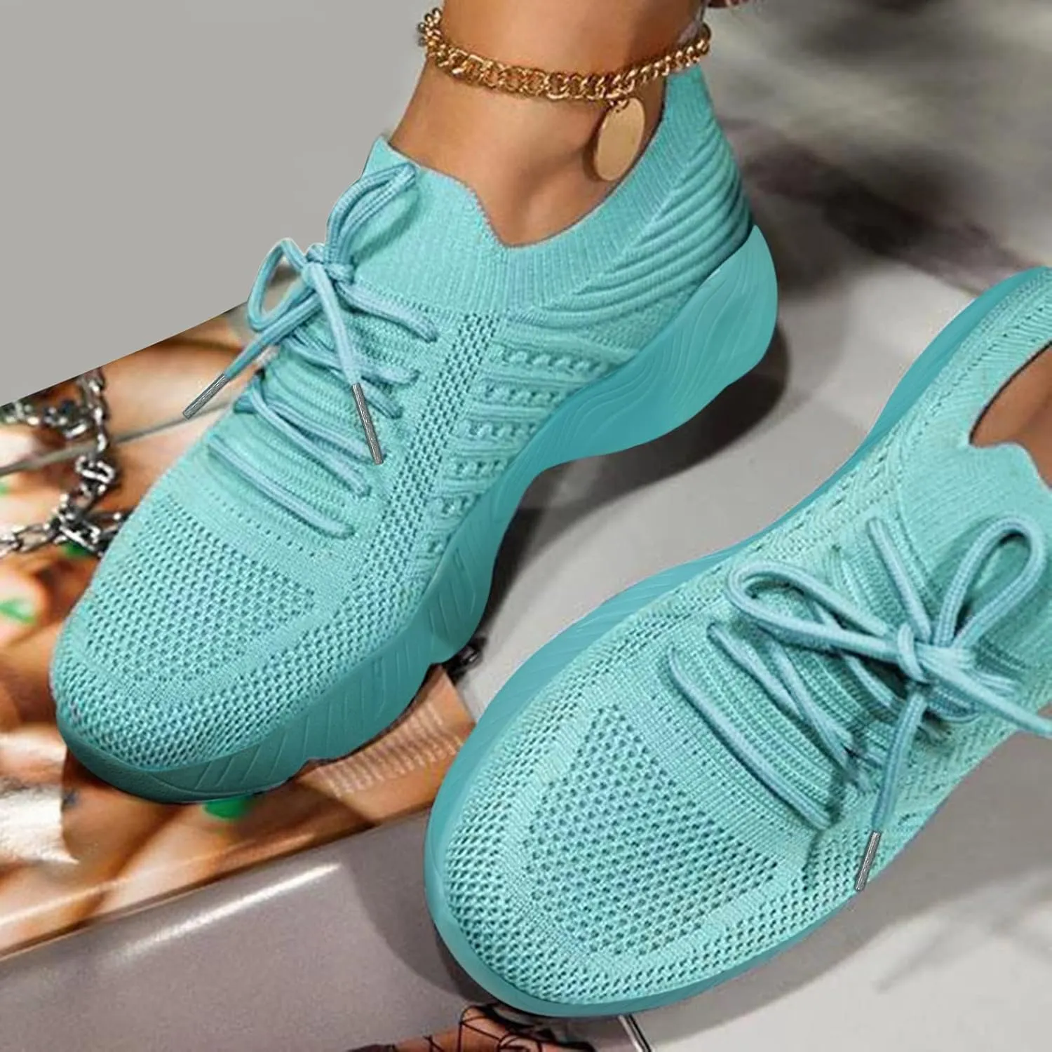 Womens Casual Shoes Arch Support Casual Dress Shoes Women's Fashion Sneakers Men's KnitFlex Breeze Mesh Sneakers Oxfords Lace High Top Basketball Shoe Cross Trainer Shoe