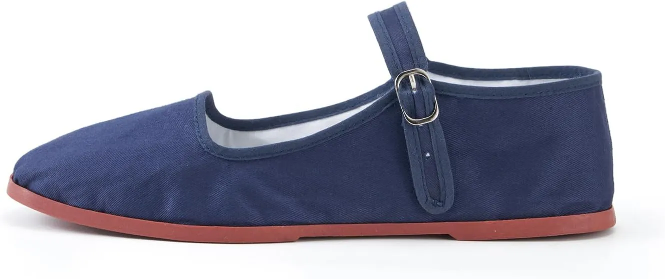 Women's Classic Chinese Mary Jane Shoes Slippers China Doll Flats Buckle Slip On Kung Fu Shoes