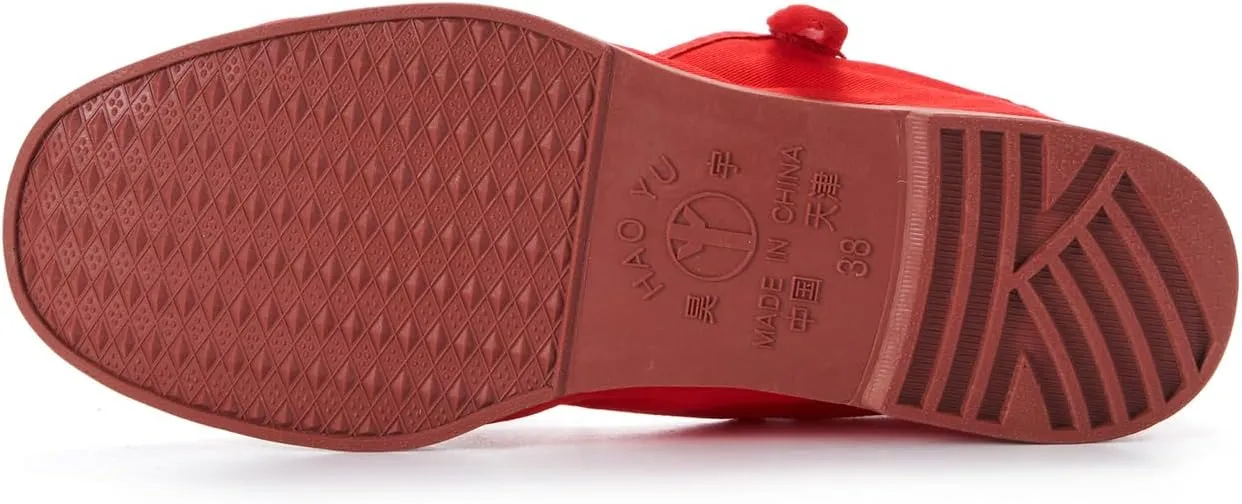 Women's Classic Chinese Mary Jane Shoes Slippers China Doll Flats Buckle Slip On Kung Fu Shoes