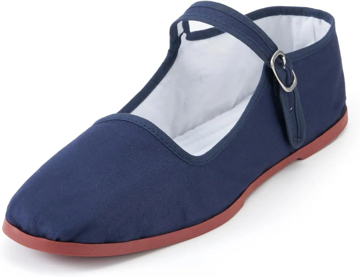 Women's Classic Chinese Mary Jane Shoes Slippers China Doll Flats Buckle Slip On Kung Fu Shoes