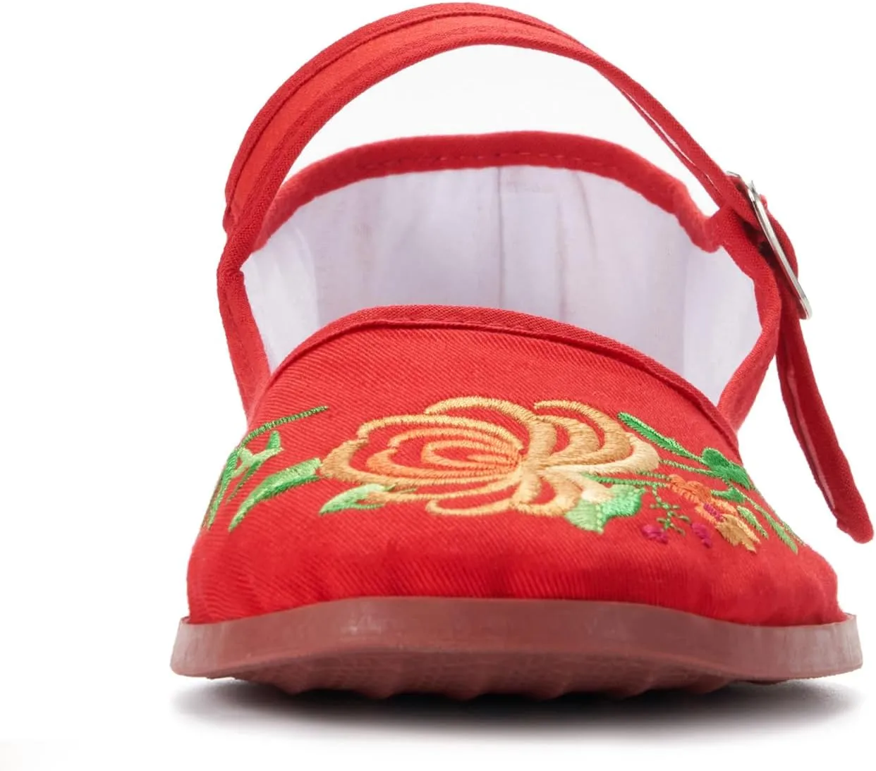 Women's Classic Chinese Mary Jane Shoes Slippers China Doll Flats Buckle Slip On Kung Fu Shoes