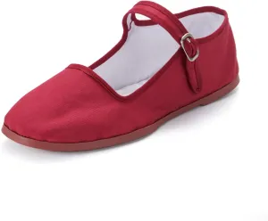 Women's Classic Chinese Mary Jane Shoes Slippers China Doll Flats Buckle Slip On Kung Fu Shoes