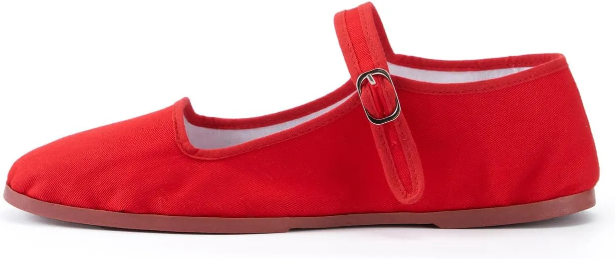 Women's Classic Chinese Mary Jane Shoes Slippers China Doll Flats Buckle Slip On Kung Fu Shoes