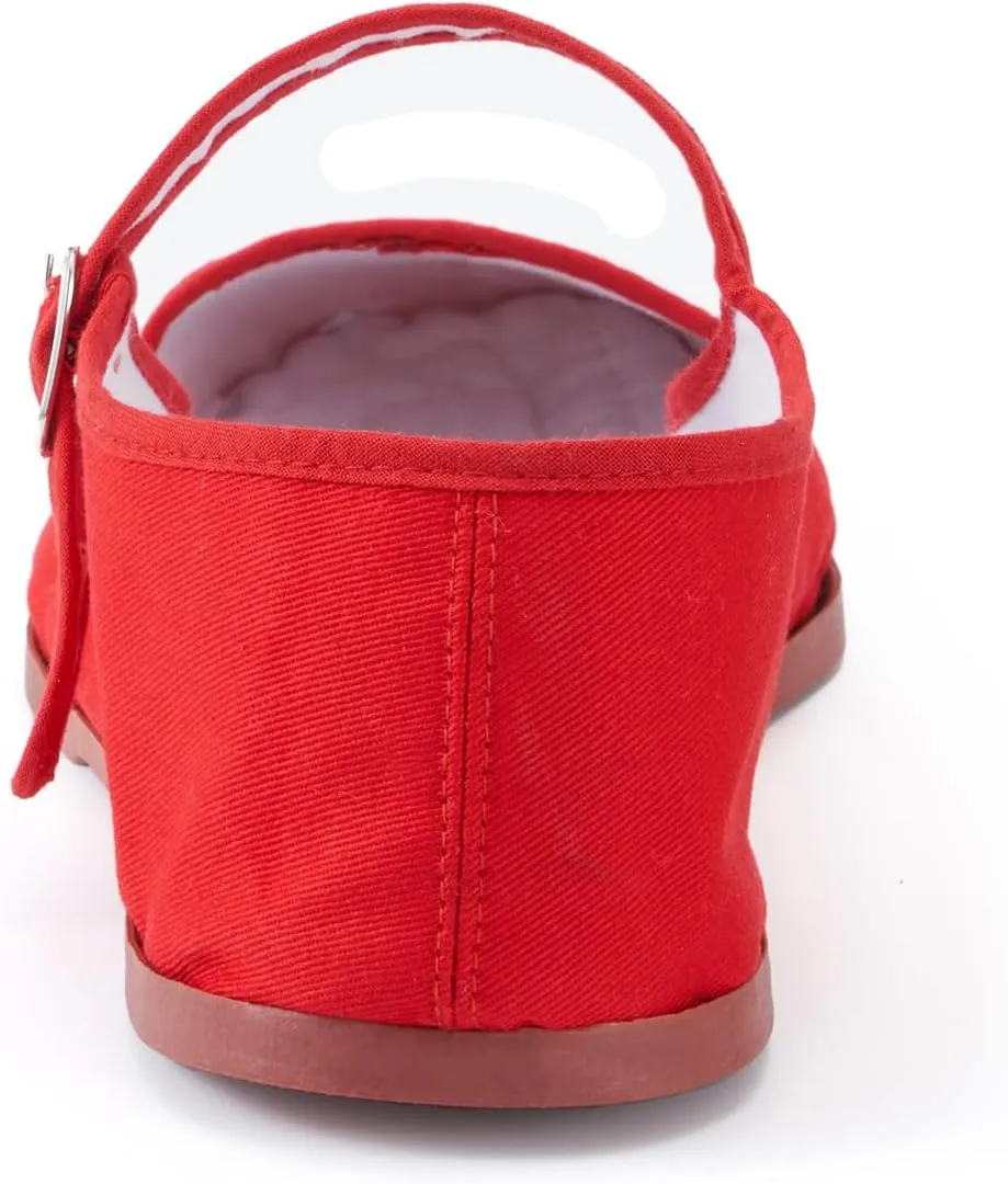 Women's Classic Chinese Mary Jane Shoes Slippers China Doll Flats Buckle Slip On Kung Fu Shoes