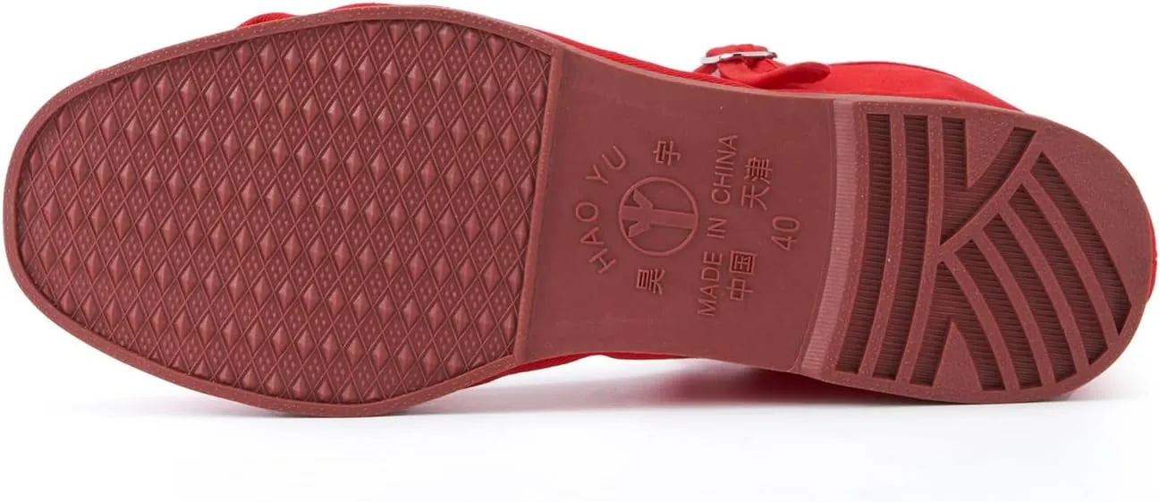 Women's Classic Chinese Mary Jane Shoes Slippers China Doll Flats Buckle Slip On Kung Fu Shoes