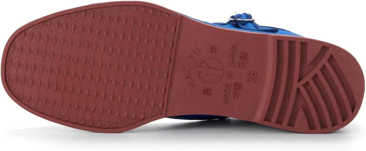 Women's Classic Chinese Mary Jane Shoes Slippers China Doll Flats Buckle Slip On Kung Fu Shoes