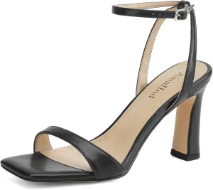 Women's Heeled Sandals Square Open Toe Chunky High Heels Ankle Strap Sandals for Women Prom Wedding Heels