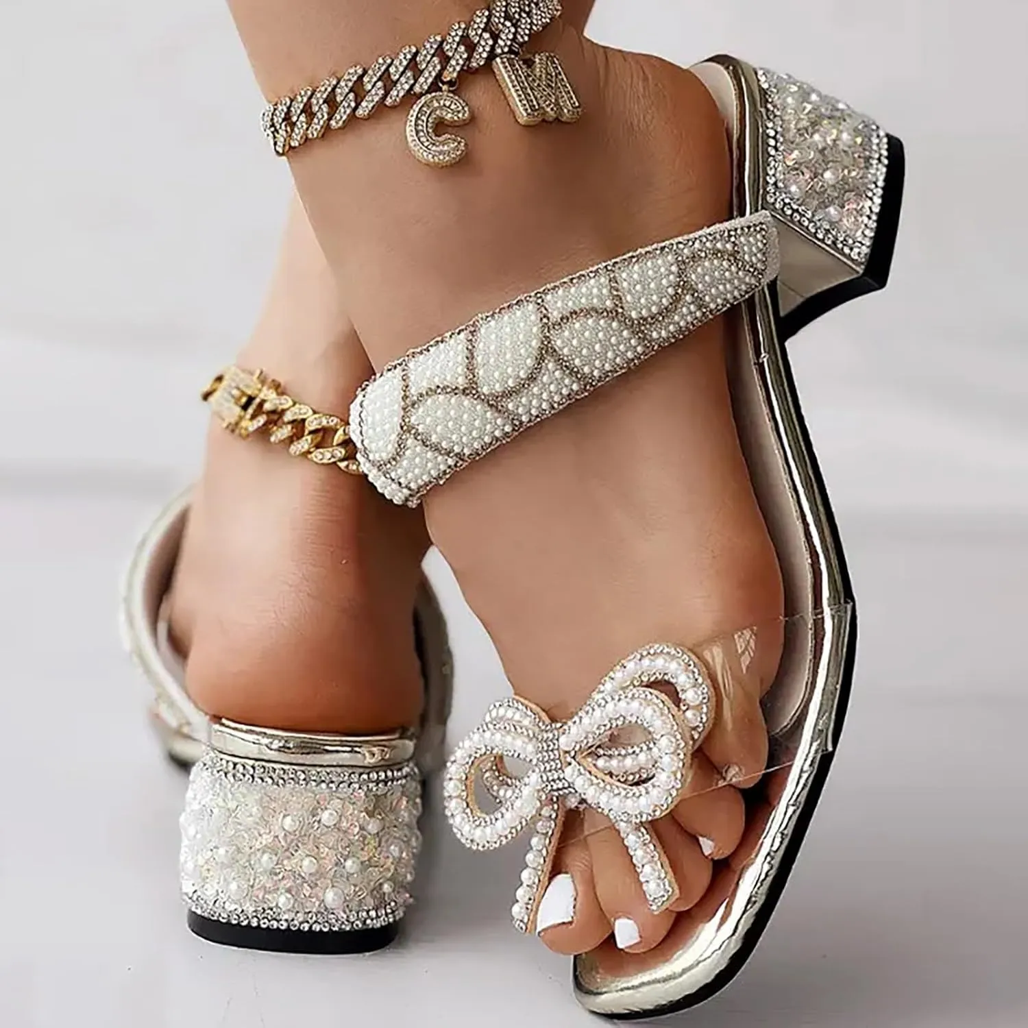 Women's Heels Pumps Silver Girl High Heel High Heel for Woman Casual Leisure Shoes