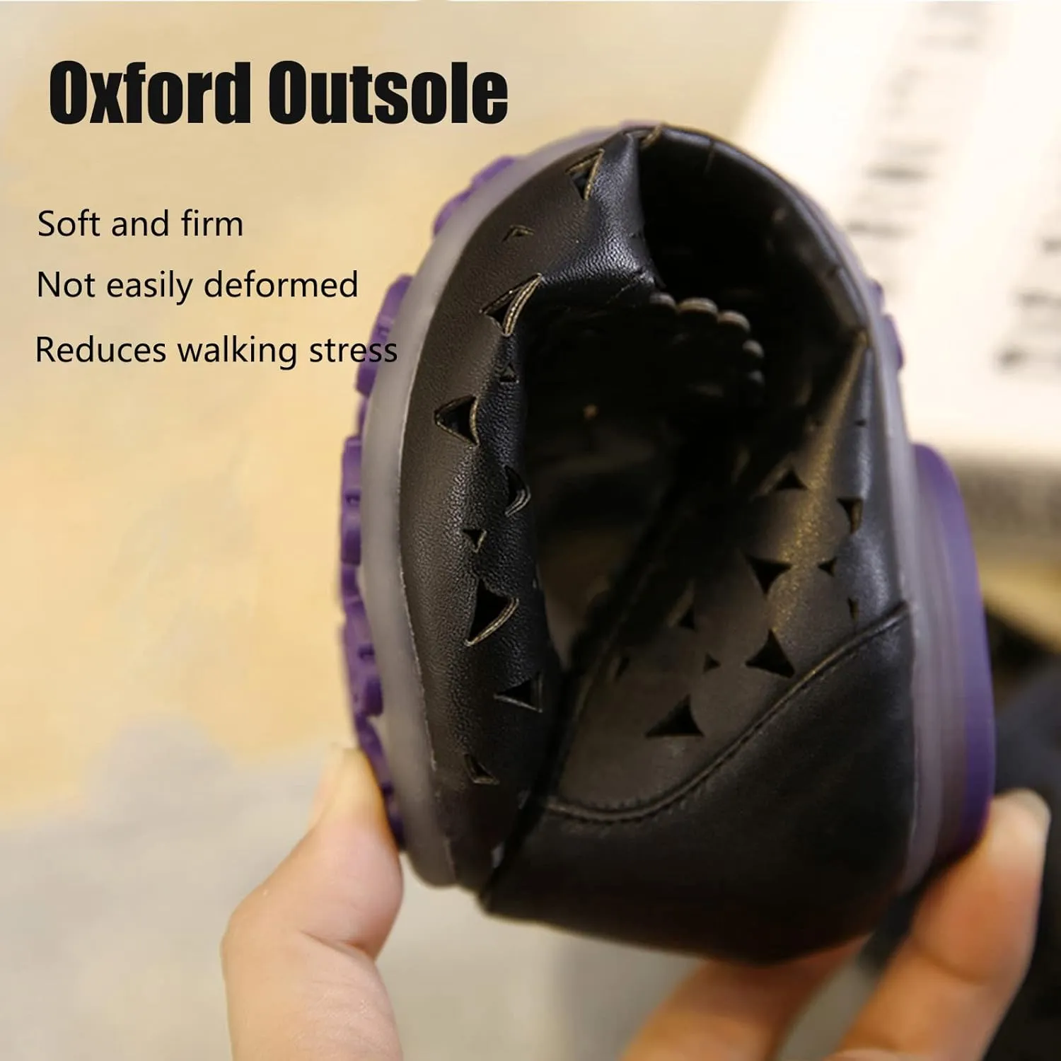Women's Hollow Leather Ballet Flats,Slip on Pointed Dress Shoes with Floral Eyelets Shallow Mouth Breathable Loafers Mary Janes Walking Shoes