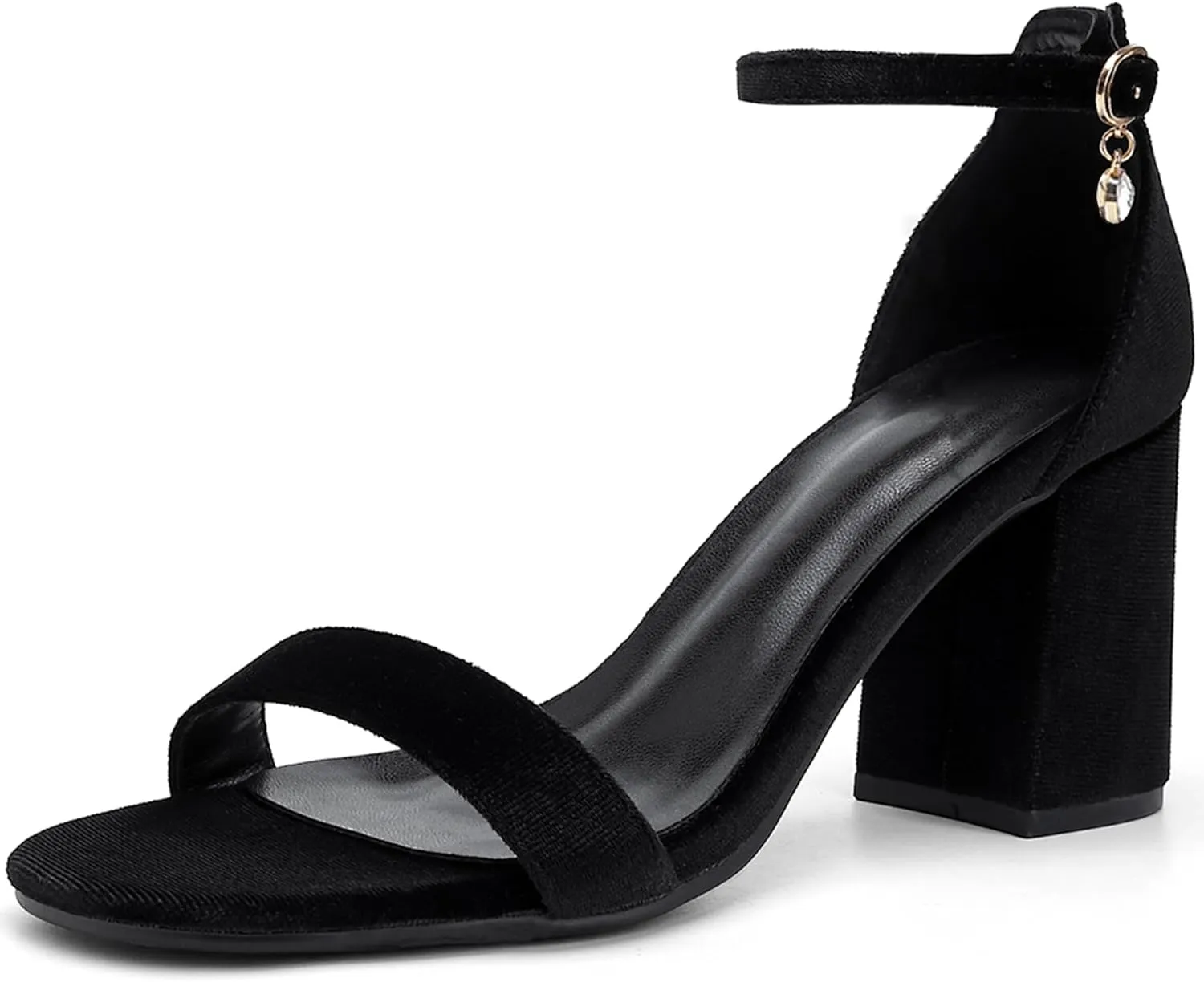 Women's Low Block Chunky Heels, Open Toe Ankle Strap Heels Sandals,Party & Dating Dress Heeled Shoes