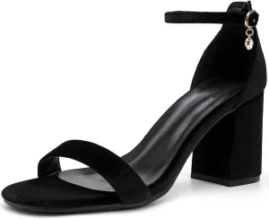 Women's Low Block Chunky Heels, Open Toe Ankle Strap Heels Sandals,Party & Dating Dress Heeled Shoes