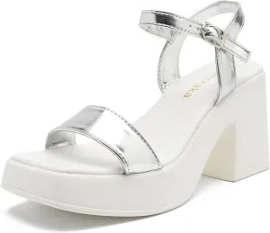 Women's Platform Heeled Sandals Comfortable Block Chunky Open Toe Ankle Strap Heels Fashion Wedding Party Evening Prom Dance Dress Shoes
